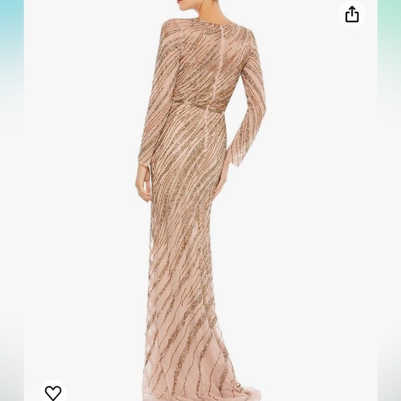 NWT MacDuggal LONG SLEEVE BEADED COLUMN GOWN-
Mocha size‎ 10 - Picture 2 of 7